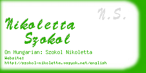 nikoletta szokol business card